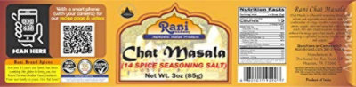 Rani Brand Authentic Indian Products - Chat Masala, Indian 14-Spice Seasoning Salt - 3.5oz (100g) - Image 2
