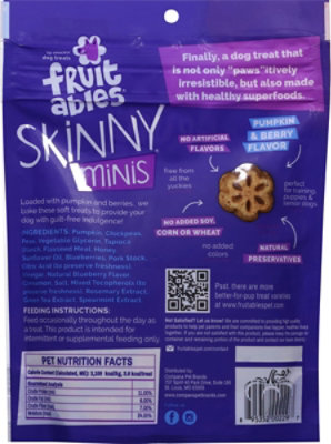 Fruitables Skinny Minis Pumpkin & Berry Dog Treats - 5 Oz - Image 4