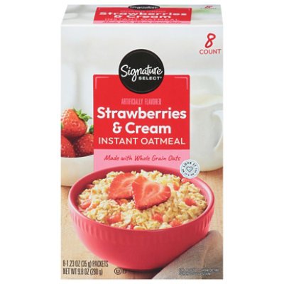 Signature Select Strawberries And Cream Instant Oatmeal - 12.1 Oz