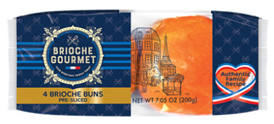 Brioche Gourmet Burger Buns 4 Count - 7.87 OZ - Image 1