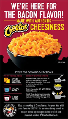 Cheetos Mac'n Cheese Pasta With Flavored Sauce Cheesy Bacon 5.9 Oz - 5.9 OZ - Image 6