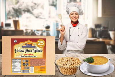 Rani Authentic Indian Brand - Yellow Peas Whole, Dried (Vatana, Matar) 400oz (25lbs) 11.36kg Bulk Box - Image 2