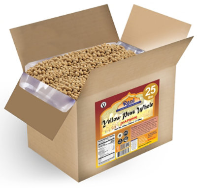 Rani Authentic Indian Brand - Yellow Peas Whole, Dried (Vatana, Matar) 400oz (25lbs) 11.36kg Bulk Box - Image 1