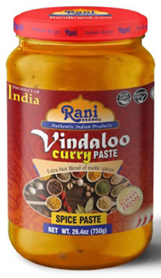 Rani Authentic Indian Brand - Vindaloo Curry Cooking Spice Paste, Hot! 26.5oz (750g) Glass Jar - Image 1