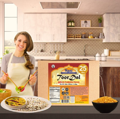 Rani Authentic Indian Brand - Toor Dal (Split Pigeon Peas) 400oz (25lbs) 11.36kg Bulk Box - Image 2