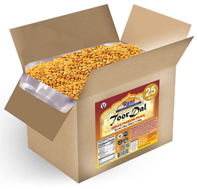 Rani Authentic Indian Brand - Toor Dal (Split Pigeon Peas) 400oz (25lbs) 11.36kg Bulk Box - Image 1