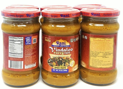 Rani Authentic Indian Brand - Vindaloo Curry Cooking Spice Paste, Hot! 10.5oz (300g) Glass Jar (Pack of 5 +1 Free) - Image 2