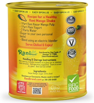 Rani Authentic Indian Brand - Mango Pulp Puree (Kesar Sweetened) 30oz (1.875lbs) 850g (Pack of 2) - Image 4