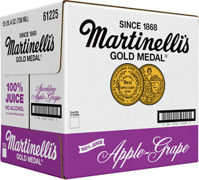 Martinelli's Apple Grape Sparkling Juice - 12-25.4 Fl. Oz. - Image 1