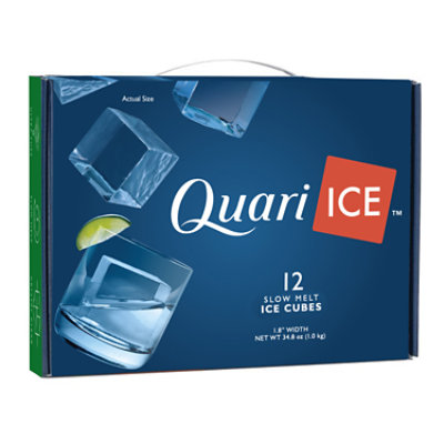 Quari Ice Pre Frozen Crystal Clear Boxed Ice Cubes 12 Count- 34.8 Oz - Image 1