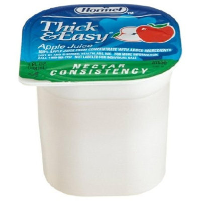 Hormel Thick & Easy Clear Nectar Consistency Apple Thickened Beverage, 4-ounce Cup, 24 Count - Image 1