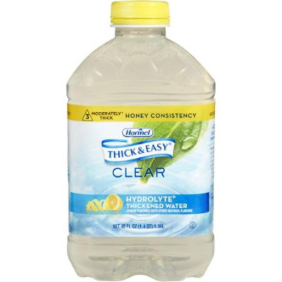 Hormel Thick & Easy Hydrolyte Honey Consistency Lemon Thickened Water, 46-ounce Bottle, 6 Count - Image 1