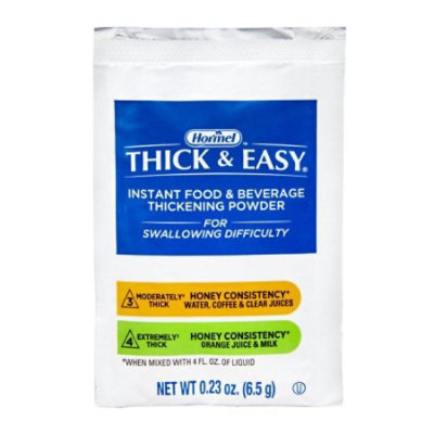 Hormel Thick & Easy Instant Thickener, Powder, Unflavored, Honey Consistency, 6.5-gram Packet, 1 Count - Image 1