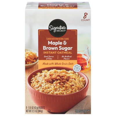 Signature Select Maple Brown Sugar Instant Oatmeal - 12.1 Oz