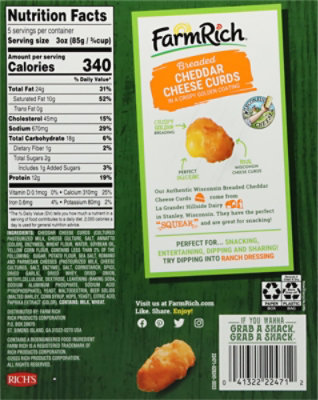 Farm Rich Breaded Cheddar Cheese Curds - 15 Oz - Image 8