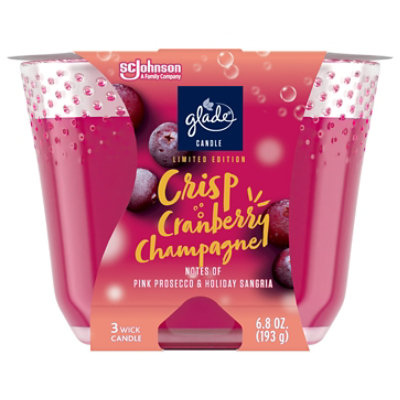 Glade Crisp Cranberry Champagne Scented Candle - 6.8 Oz - Image 3