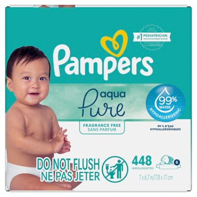 Pampers Aqua Pure Sensitive Baby Wipes 8 Pop Top - 448 Count - Image 8