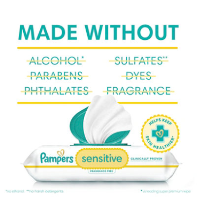 Pampers Baby Wipes Sensitive Perfume Free 12 Pop Top Packs - 672 Count - Image 7