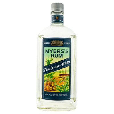 Myers's Platinum White Rum 80 Proof - 750 Ml - Image 1