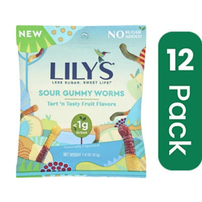 Lilys - Gummy Worms Sour Fruit -1.8 oz (Pack of 12) - Image 1