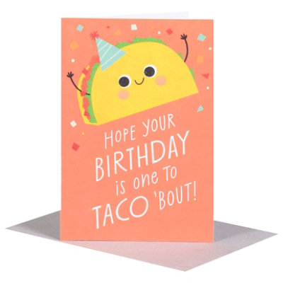 American Greetings Taco Party Birthday Card for Kids - Each - Image 3