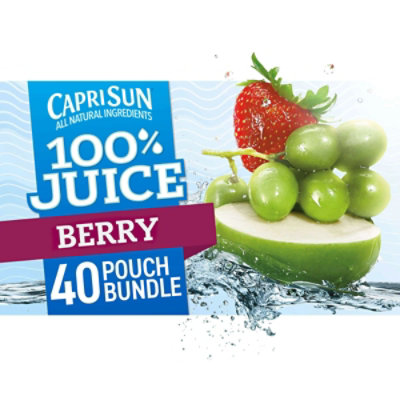 Capri Sun All Natural 100 Percent Berry Juice - 60 Fluid Ounce. (Pack of 4) - Image 1