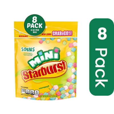 Starburst Sours Minis Fruit Chews - Stand Up Pouch - 8 Ounce (Pack of 8) - Image 1