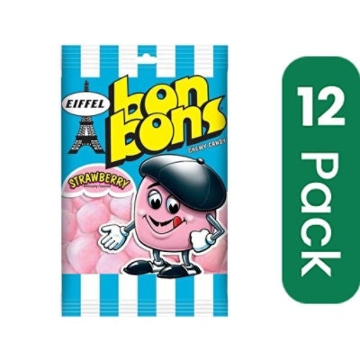 Eiffel Bon Bons Strawberry Chewy Candy - 4 Ounce (Pack of 12) - Image 1