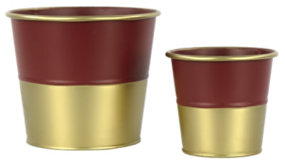 Debi Lilly Design Gold Stripe Large Planter - Each - Image 1