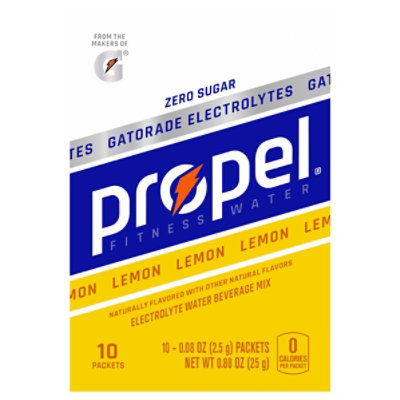 Propel Lemon Electrolyte Water Beverage Mix - 10 - 0.08 Oz. Packets - Image 2