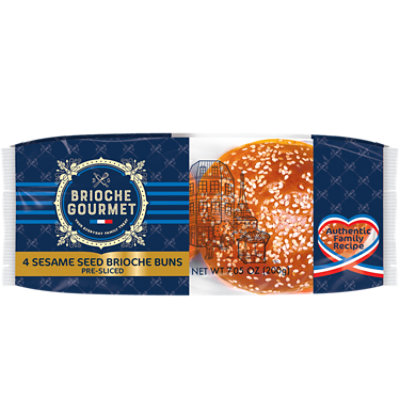 Brioche Gourmet Seeded Burger Buns 4ct - 7.87 OZ - Image 1