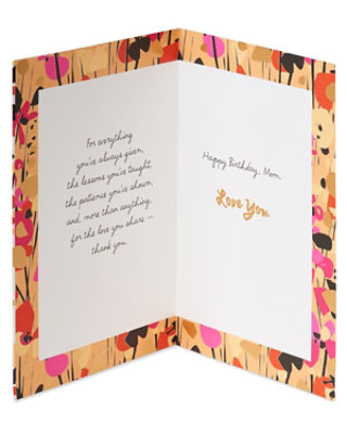 American Greetings Gratitude Floral Birthday Card for Mom - Each - Image 3