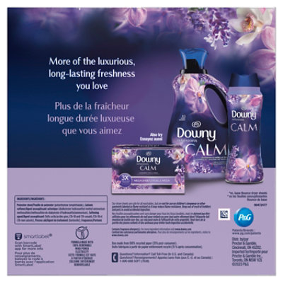 Downy Infusions Calm Mega Lavender & Vanilla Bean Dryer Sheets Fabric Softener Box - 130 Count - Image 7