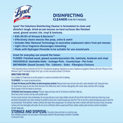 Lysol Pet Solutions Citrus Blossom Scent Disinfecting Cleaner - 32 Fl. Oz. - Image 3