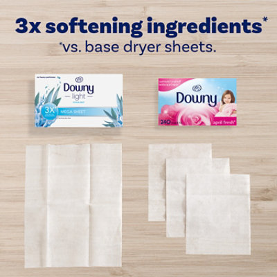 Downy Light Mega Ocean Mist Dryer Sheets Fabric Softener Box - 130 Count - Image 3