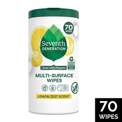 Seventh Generation Lemon Zest Multi Surface Wipes - 70 Count - Image 2