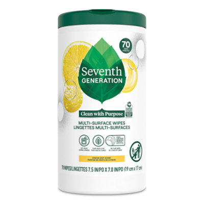 Seventh Generation Lemon Zest Multi Surface Wipes - 70 Count - Image 1
