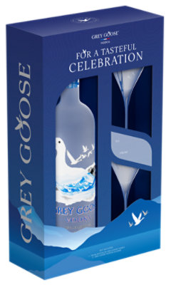 Grey Goose Vodka With Martini Glasses Gift Set - 750 Ml - Image 1