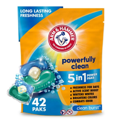 Arm & Hammer 5 In 1 Power Paks, Clean Burst - 42 Count - Image 1