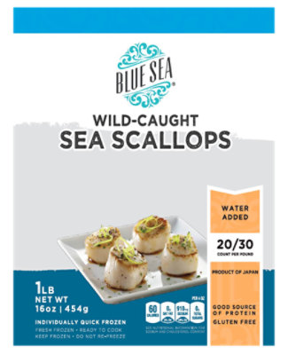 Blue Sea Scallops 20-30 Ct Individually Quick Frozen - 16 OZ - Image 1