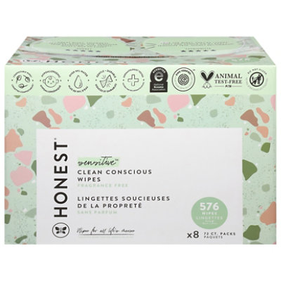 Honest Company Classic Pattern Wipes  - 576 Count - Image 1