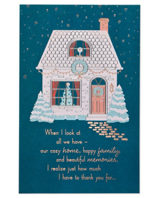 American Greetings House Scene Thankful Christmas Card for Wife - Each - Image 5