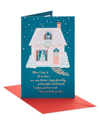 American Greetings House Scene Thankful Christmas Card for Wife - Each - Image 1