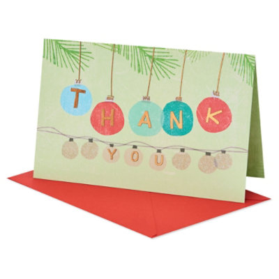 American Greetings Thank You Christmas Card - Each - Image 1