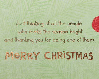 American Greetings Thank You Christmas Card - Each - Image 1