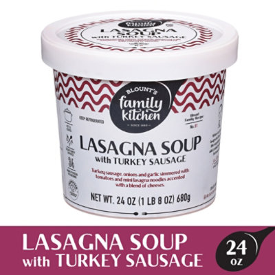 Blounts Family Kitchen Lasagna Soup With Turkey Sausage Soup Cup - 24 OZ - Image 1