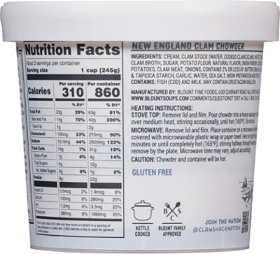 Blount Clam Shack Gluten Free New England Clam Chowder Soup Cup - 24 OZ - Image 7