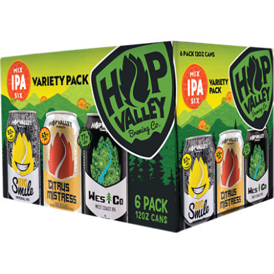 Hop Valley Mix Six Ipa Variety Pack In Cans - 6-12 Fl. Oz. - Image 1