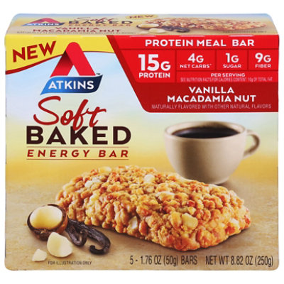 Atk Meal Bar 5pk-1.76oz Vanilla Macadamia Nut Soft Baked Energy Bar - 8.82 OZ - Image 3