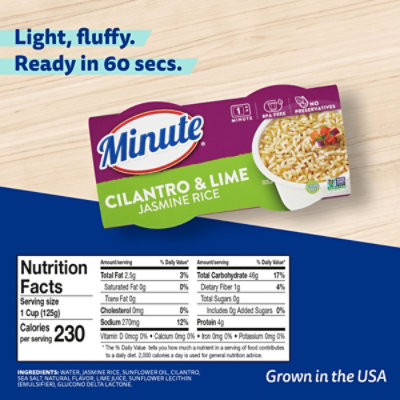 Minute Ready To Serve Cilantro & Lime Jasmine Rice - 8.8 OZ - Image 4